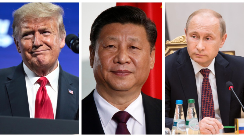 Показана карта предполагаемого раздела мира между Трампом, Путиным и Си Цзиньпином
