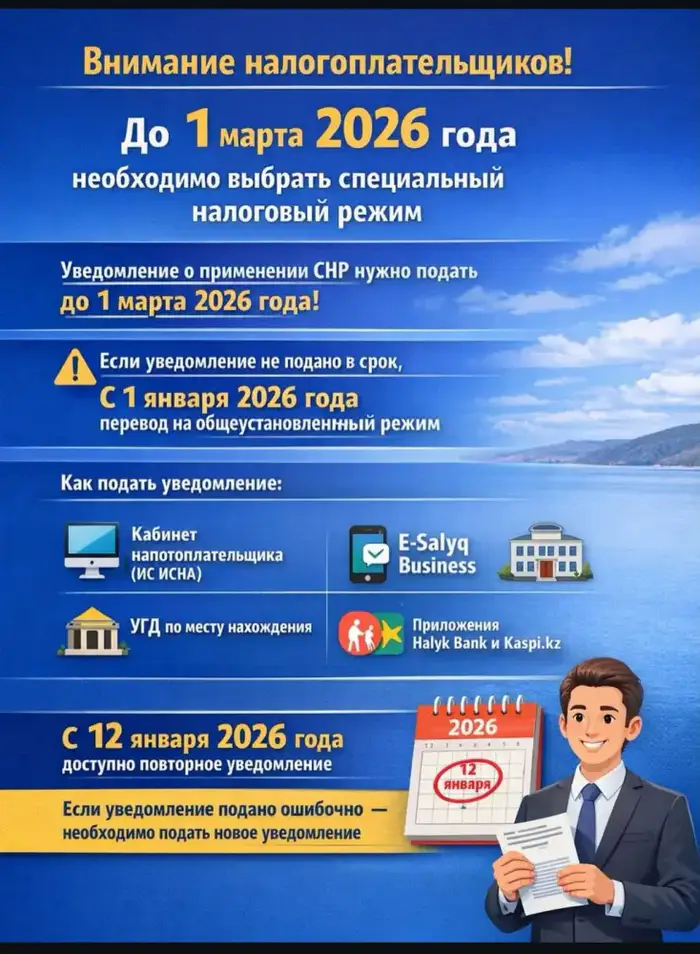 Выбор налогового режима до 28 февраля 2026 года Уральске