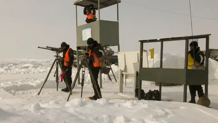Стрельбы танковых подразделений в Гвардейском гарнизоне Уральске