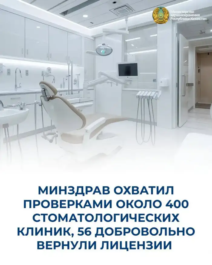 ПРОВЕРКИ СТОМАТОЛОГИЧЕСКИХ КЛИНИК В КАЗАХСТАНЕ: 400 УЧРЕЖДЕНИЙ ПОД ВНИМАНИЕМ, 56 ЛИЦЕНЗИЙ ВЕРНУТЫ ДОБРОВОЛЬНО Уральске