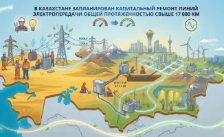 Капитальный ремонт линий электропередачи в Казахстане 17098 км и 444 подстанции
