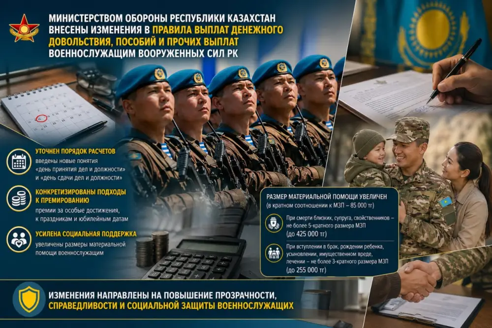 Казахстан: новые выплаты для военнослужащих Уральске